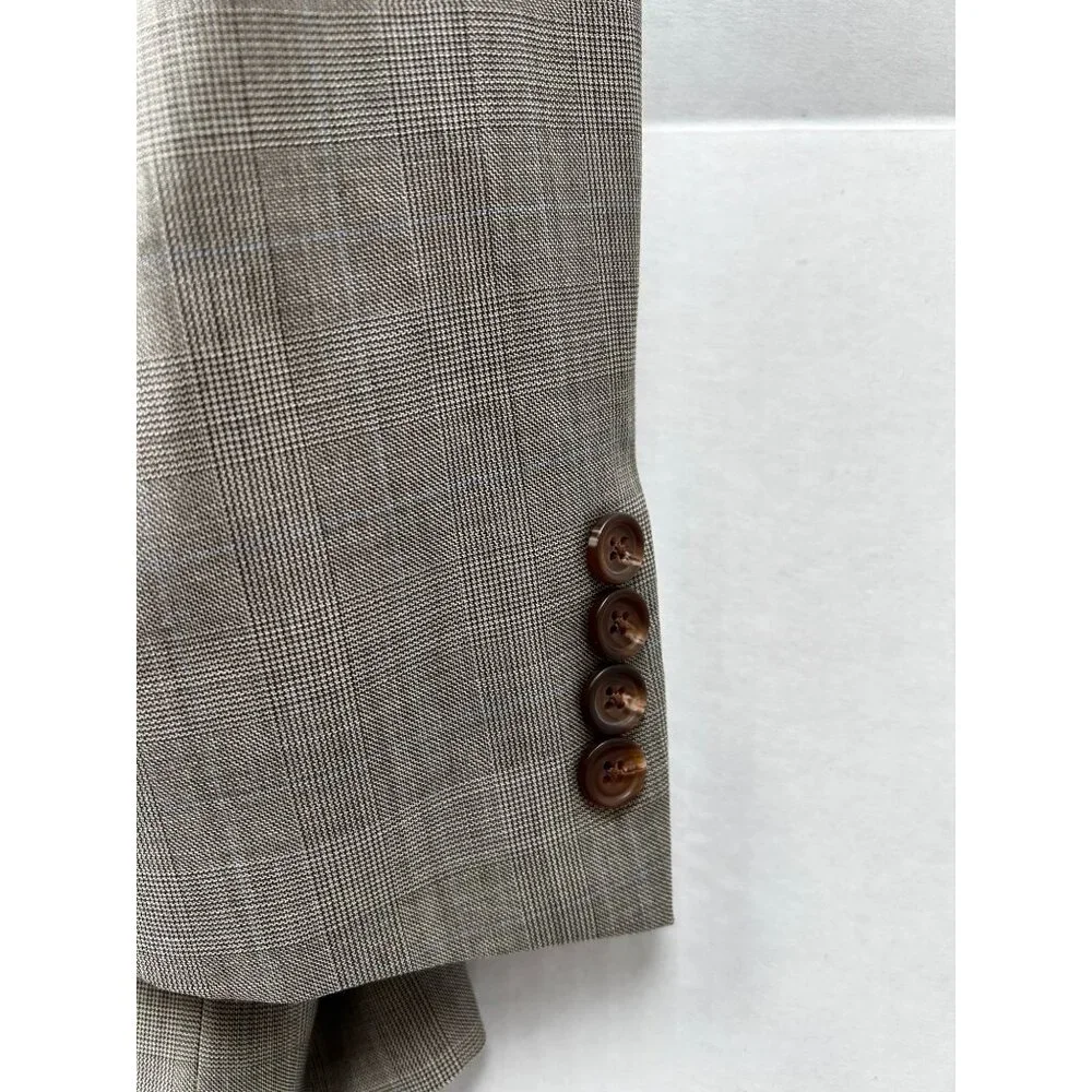 Lauren Ralph Lauren Men’s Blazer 44R Gray‎ Wool Glen Plaid Classic Jacket Preppy